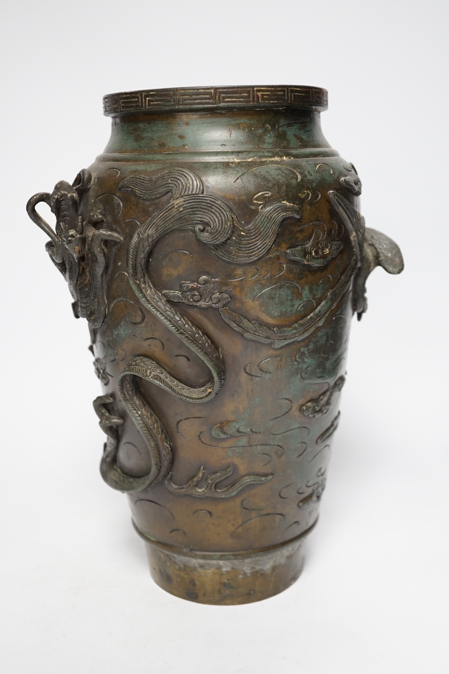 A Japanese bronze ‘dragon’ vase, early 20th century, 29cm